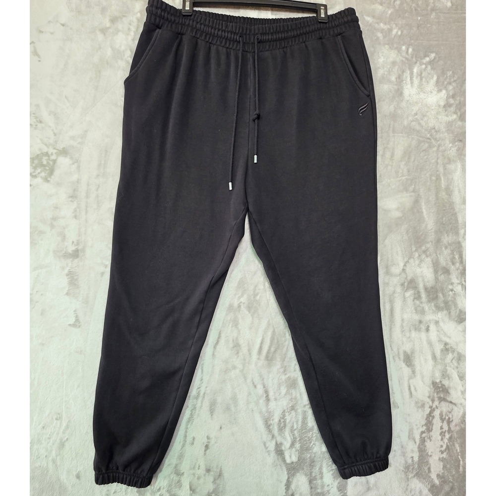 Fabletics Mens XXL Black Fleece Jogger Sweatpants PT2358941 Drawstring Training